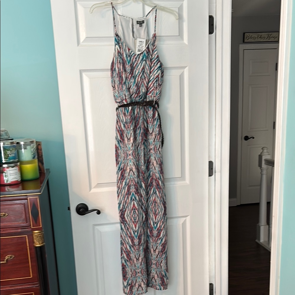 Lily Rose Multicolor Belted Maxi Dress